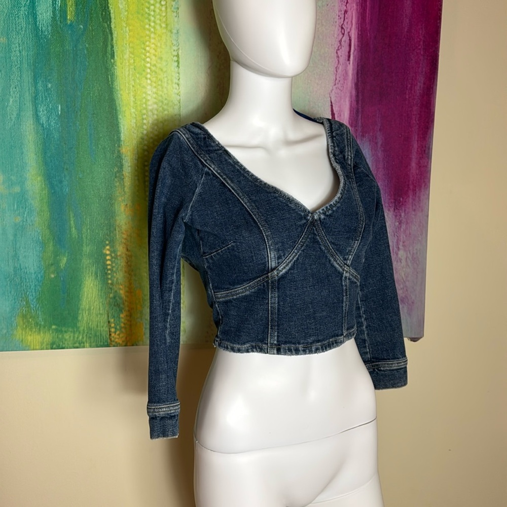 Retrofete denim top | Size XS